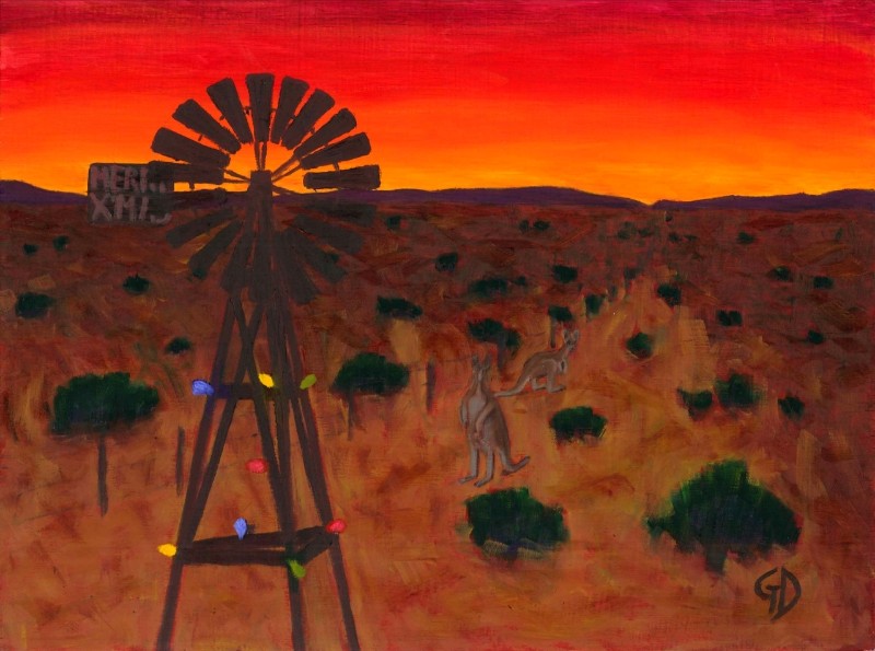 Outback Christmas.jpg - Outback Christmas Oil on board - 30 x 40 cm Scanned 22 December 2011